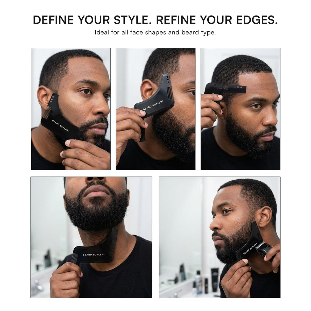 Beard Shape up Tool by  – Beard Template & Lineup Tool – Achieve Sharp Edges, Clean Lines & Perfect Symmetry – Shaping Guide for Jawline & Neckline