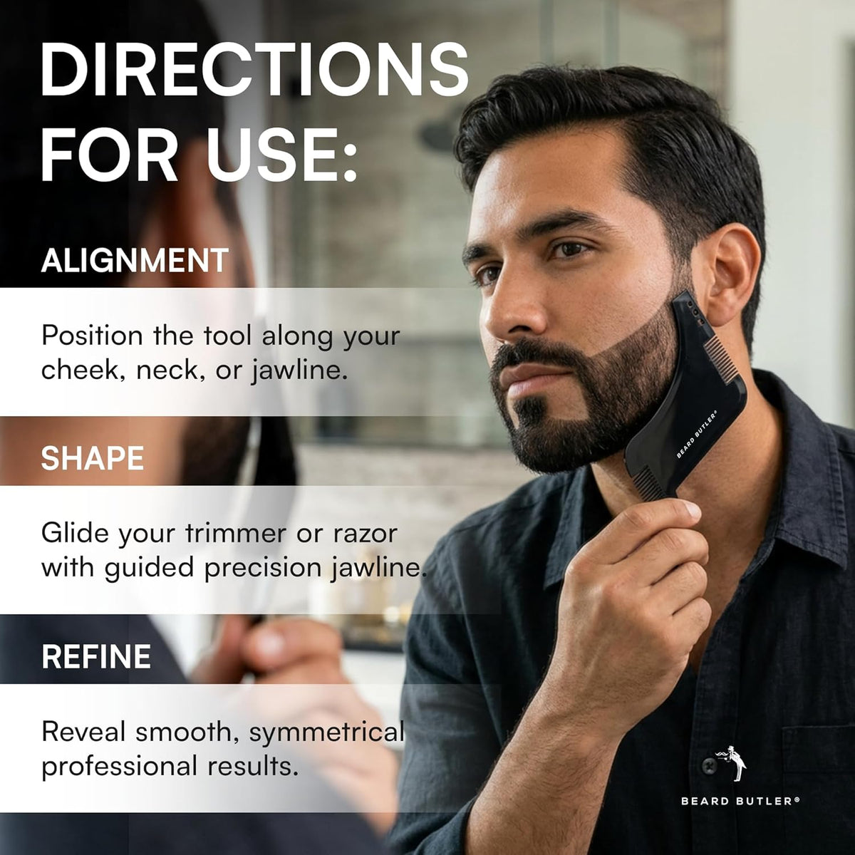 Beard Shape up Tool by  – Beard Template & Lineup Tool – Achieve Sharp Edges, Clean Lines & Perfect Symmetry – Shaping Guide for Jawline & Neckline