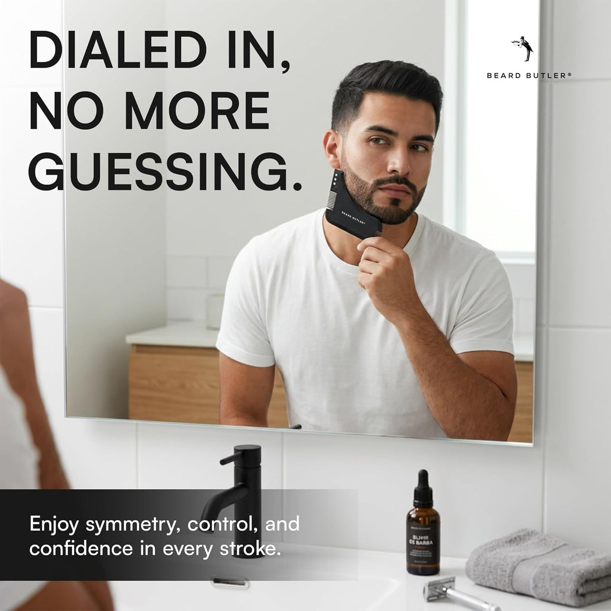 Beard Shape up Tool by  – Beard Template & Lineup Tool – Achieve Sharp Edges, Clean Lines & Perfect Symmetry – Shaping Guide for Jawline & Neckline